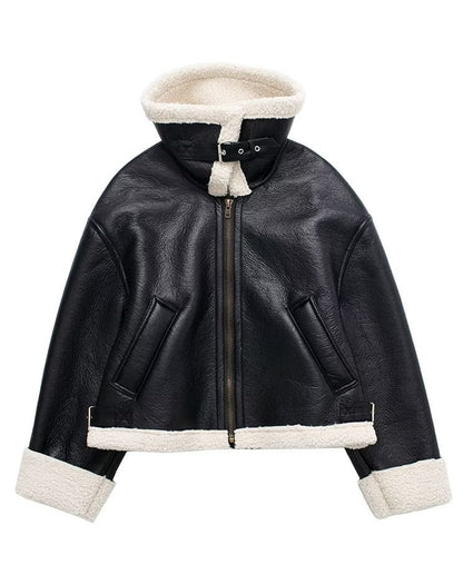 Noir Seraphim Shearling Elegance