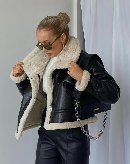 Noir Seraphim Shearling Elegance