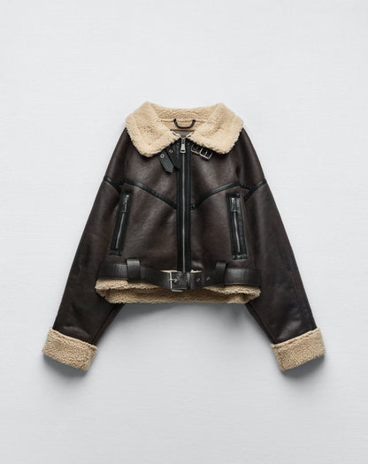 ROXY Shearling Lined Biker Jacket