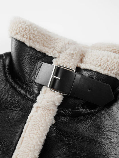 Noir Seraphim Shearling Elegance