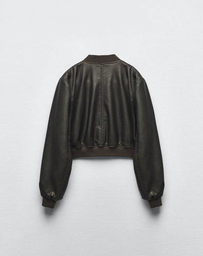 Empress Retro Bomber Leather Jacket