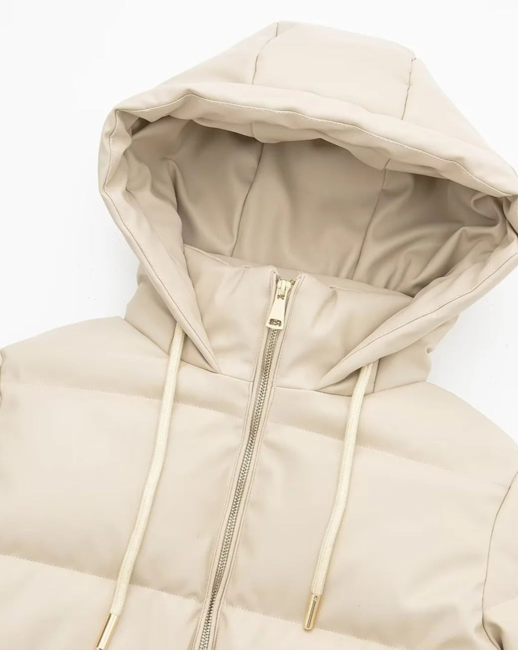 Quilted GLOSSED-SHELL Puffer Coat