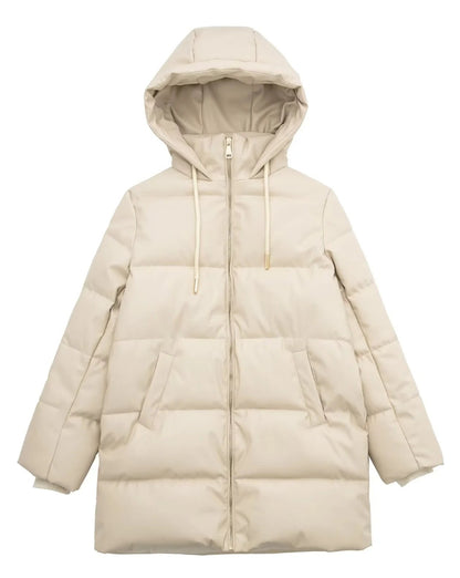 Quilted GLOSSED-SHELL Puffer Coat