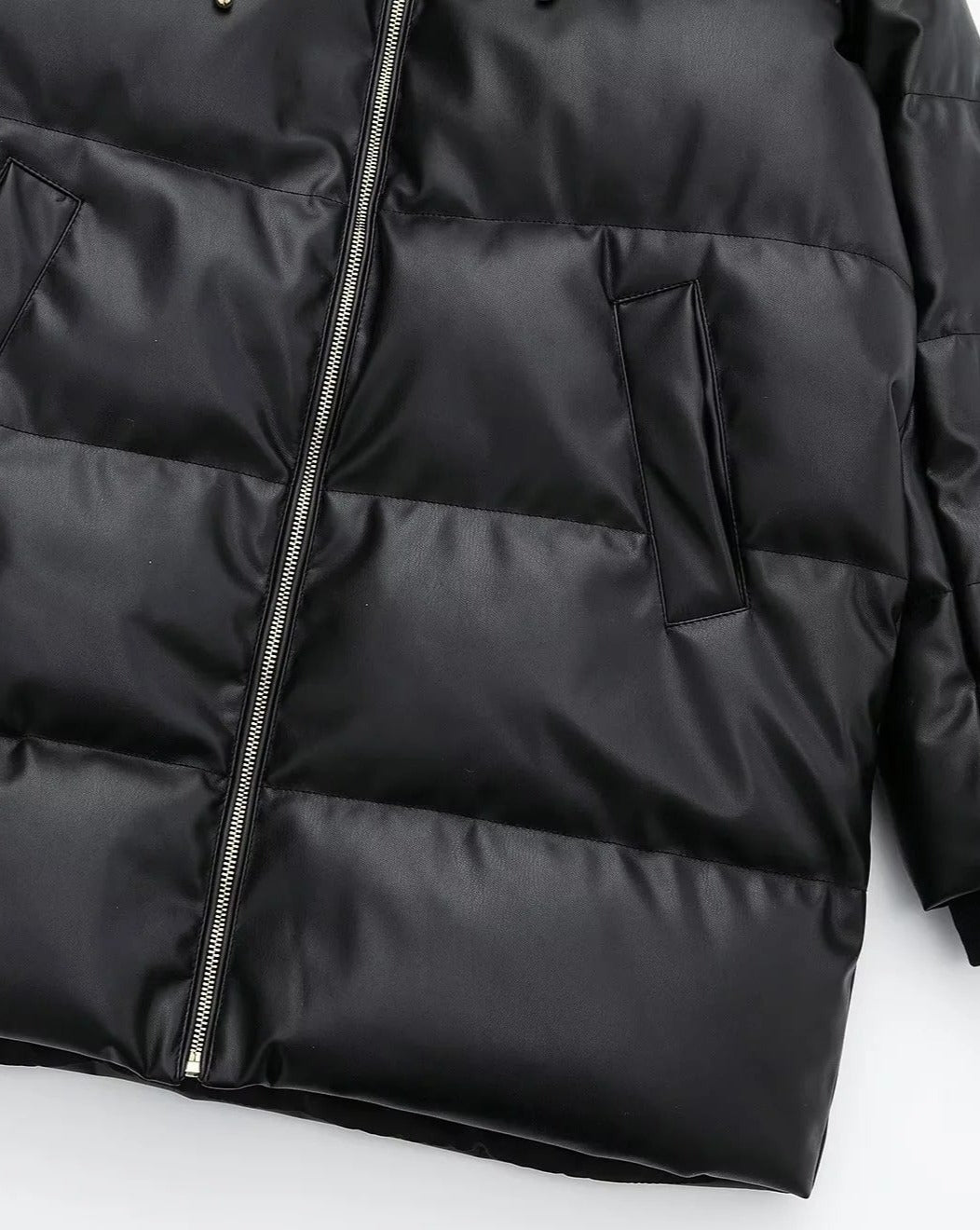 Quilted GLOSSED-SHELL Puffer Coat