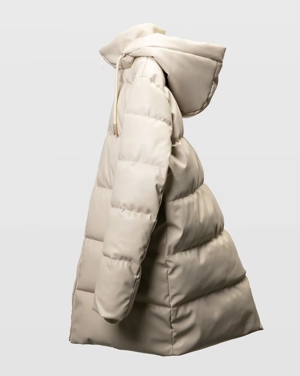 Quilted GLOSSED-SHELL Puffer Coat